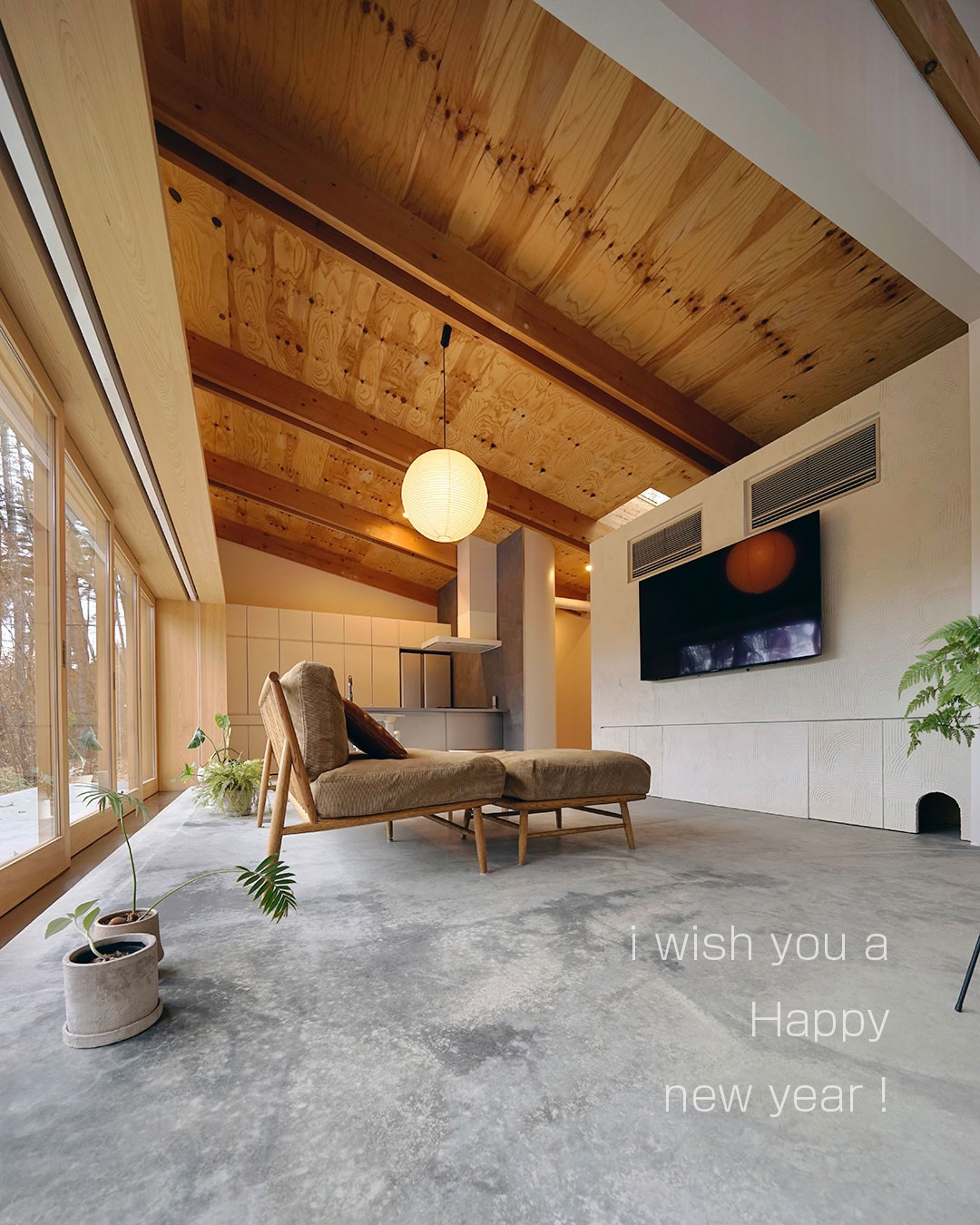 冬の森とつながる安曇野の家 心のあたたかさをつくる、余白のあるリビング