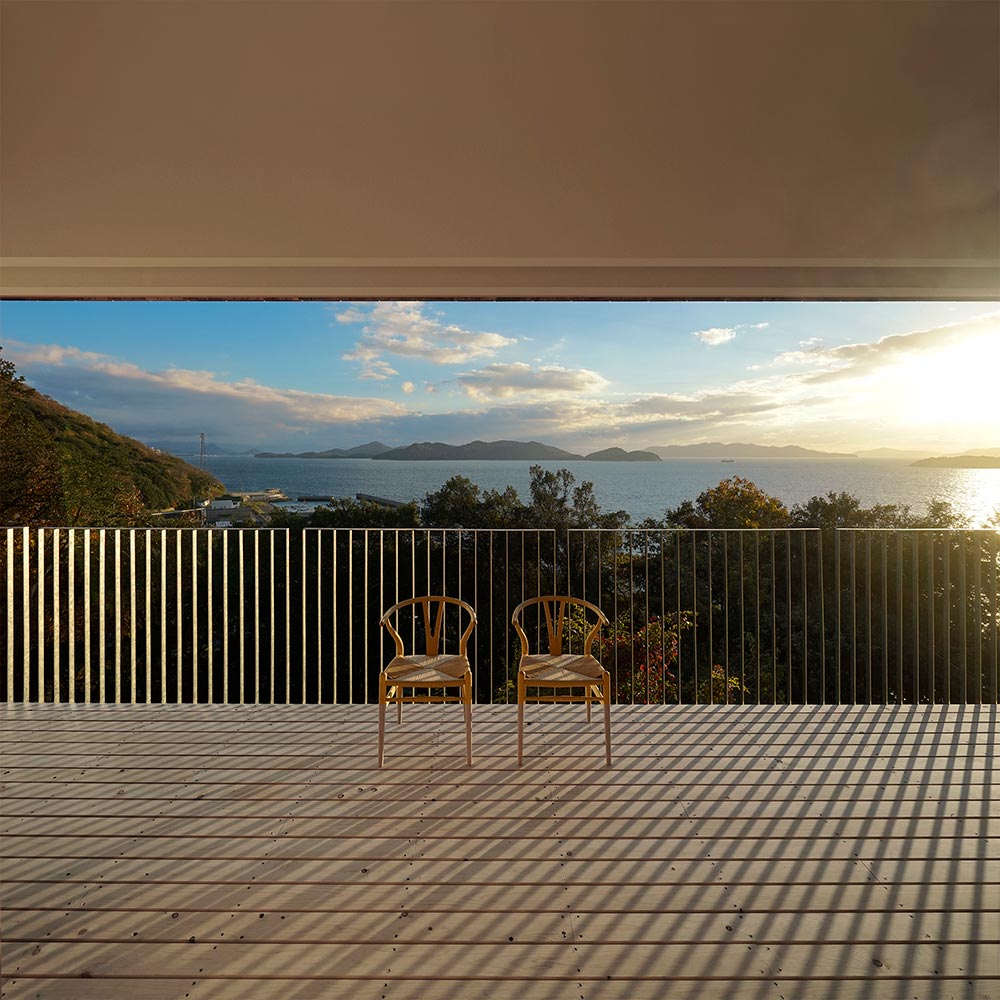 テラスと一体化したリビング