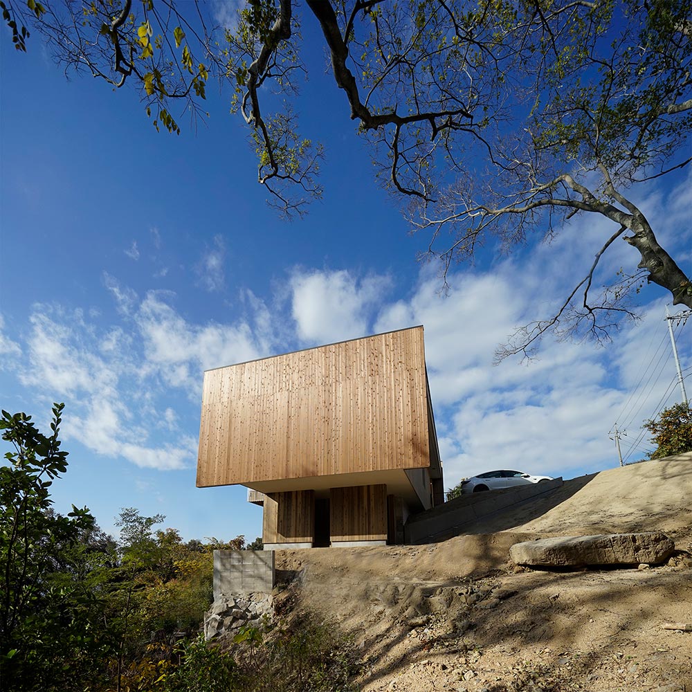 南側のファサードの遠望